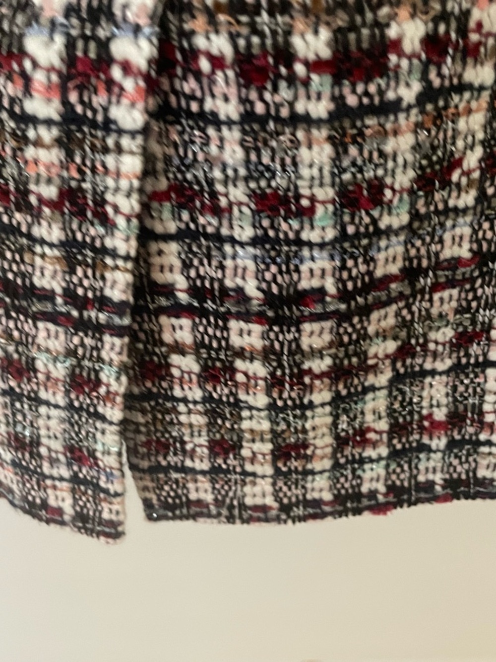 Talbots Black, White & Red Wool Tweed Pencil Skirt - Picture 4 of 5